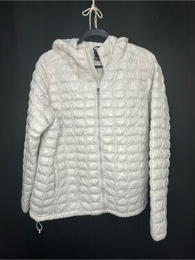 The North Face White Thermoball Quilted Jacket with Hood